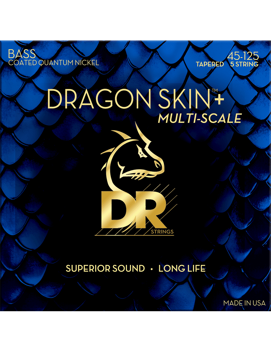 Dr Dragon Skin+™ 45-125 Multiescala Cuerdas Bajo Eléctrico 5 Cuerdas Nickel Recubiertas