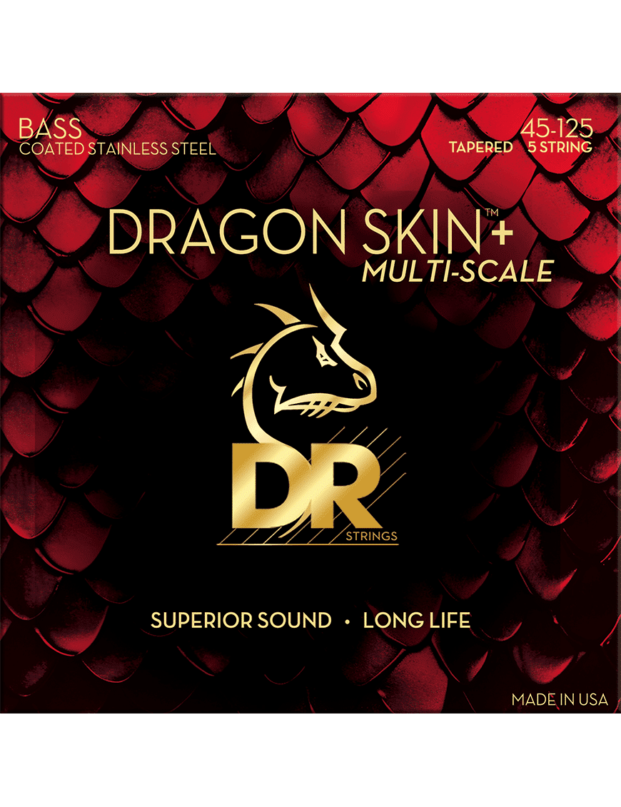 Dr Dragon Skin+™ 45-125 Multiescala Cuerdas Bajo Eléctrico 5 Cuerdas Acero Recubiertas