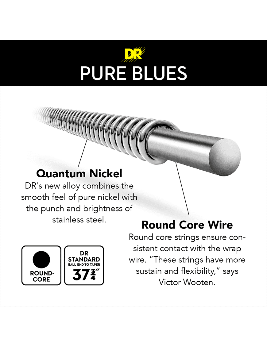 Dr Pure Blues™ Pb5-45-125 Cuerdas Bajo Eléctrico 5 Cuerdas Medium