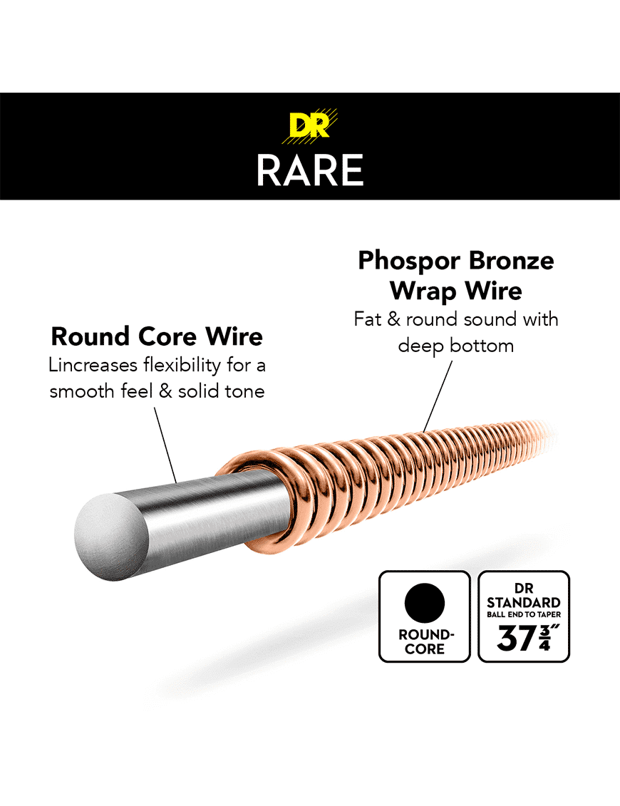 Dr Rare™ Rpb5-45 Cuerdas Bajo Acústico 5 Cuerdas 45-125 Medium Phosphor Bronze
