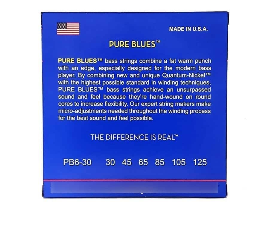 Dr Cuerdas Bajo 6 Cuerdas Pb6-30-125 Pure Blues Medium