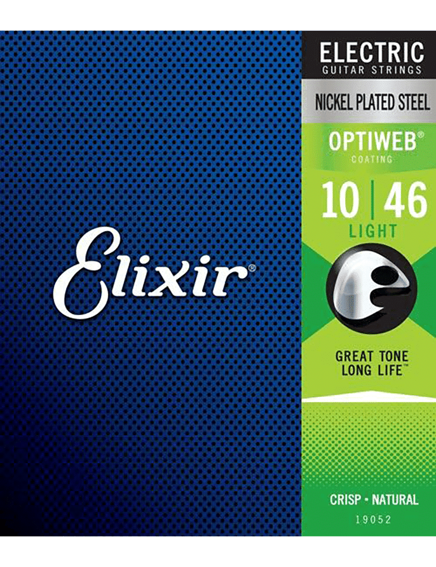 Elixir 19052 Cuerdas Guitarra Eléctrica 6 Cuerdas Recubiertas 10-46 Light Nickel Plated Steel Optiweb