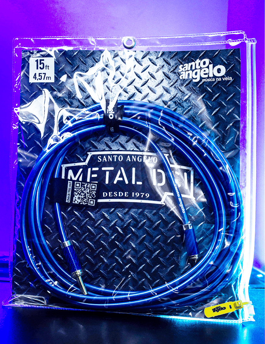 Santo Angelo® Metal Dci Blue 4.57mt Cable Instrumentos Plug ¼" Recto A Plug ¼" Recto Ofhc