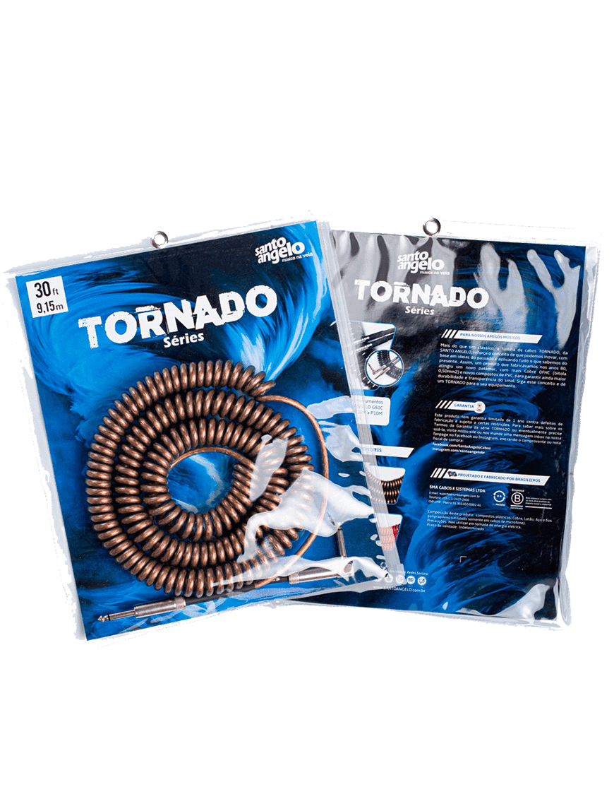Santo Angelo® Tornado Cobre Cable Instrumentos Plug ¼" Recto A Plug ¼" Recto Ofhc | 9.15mt