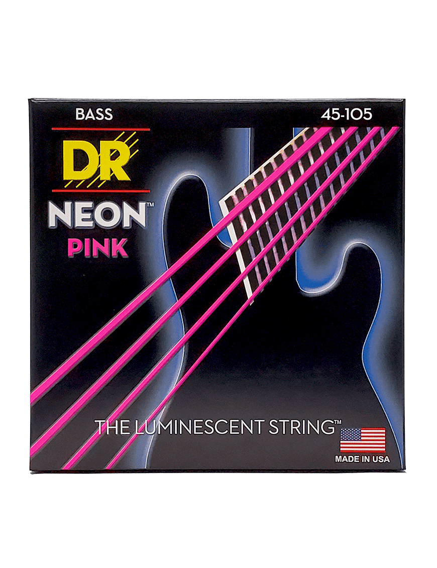 Dr Neon™ Ngb-45 Cuerdas Bajo Eléctrico 4 Cuerdas Neón Pink 45-105 Medium Color: Rosado