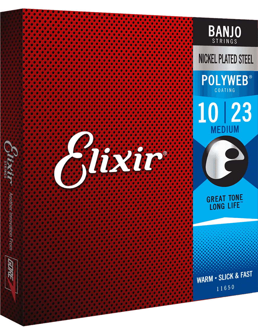 Elixir 11650 Cuerdas Banjo 5 Cuerdas 10-23 Medium Níquel Polyweb