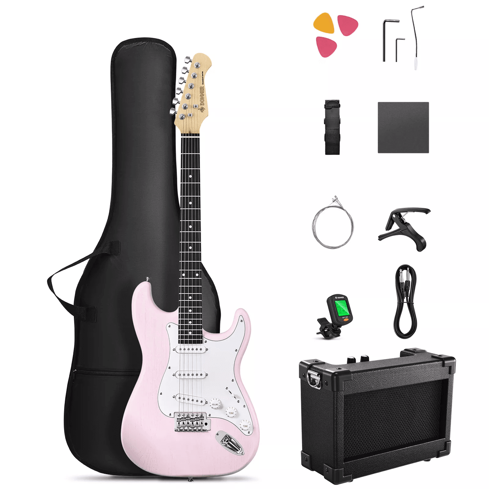 Donner Dst-80 Kit De Guitarra Eléctrica Con Amplificador