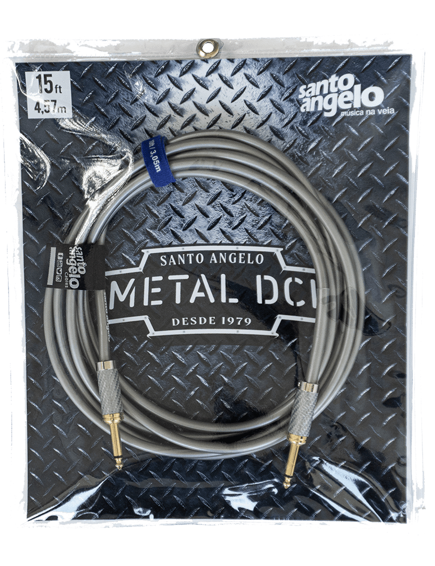 Santo Angelo® Metal Dci Silver 4.57mt Cable Instrumentos Plug ¼" Recto A Plug ¼" Recto Ofhc