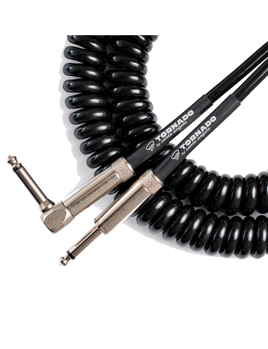 Santo Angelo® Tornado Black Cable Instrumentos Plug ¼" Recto A Plug ¼" 90° Ofhc | 9.15mt