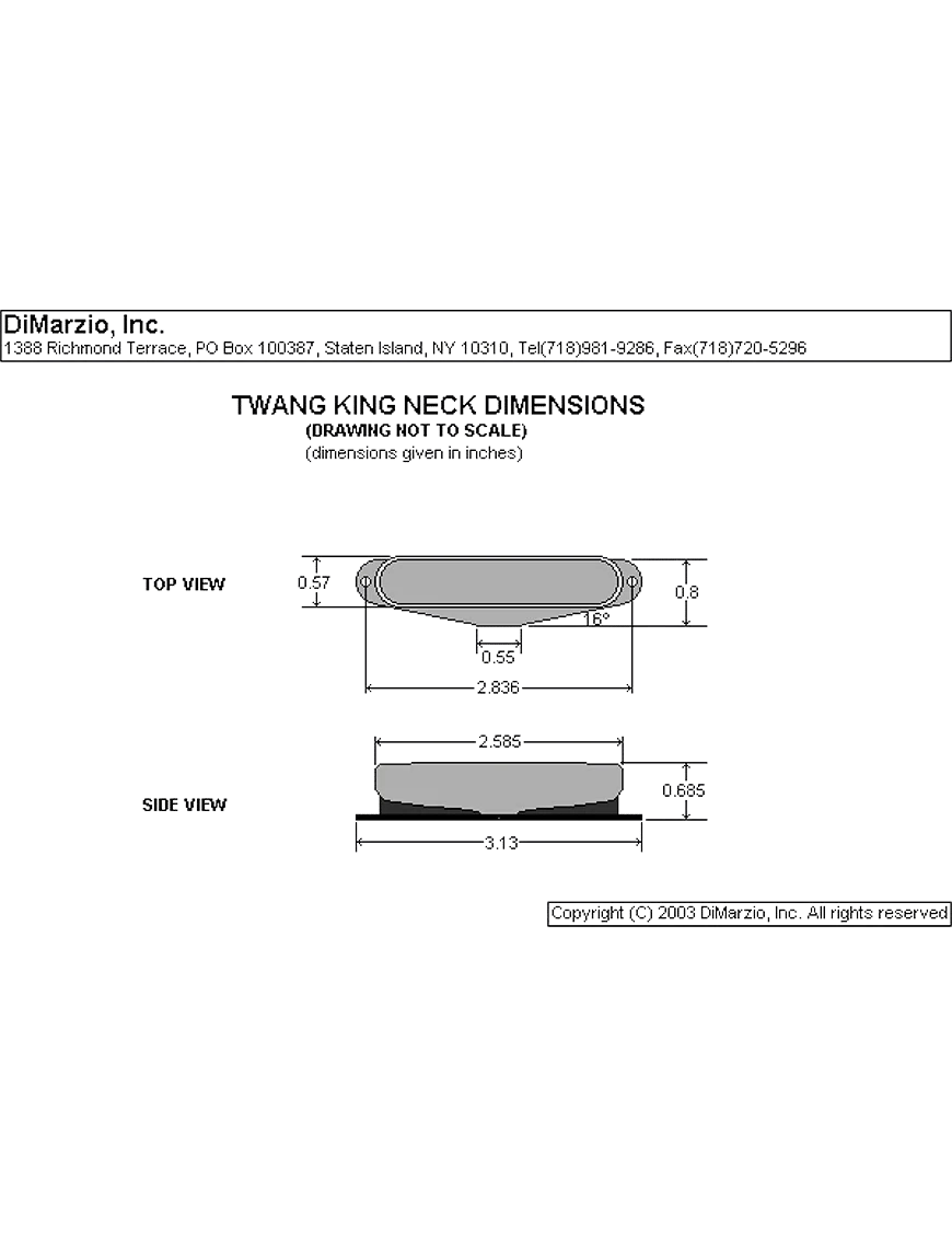 DiMarzio DP172 Twang King™ Tele Cápsulas Guitarra Eléctrica Neck Single Coil Black Metal - Imagen 4
