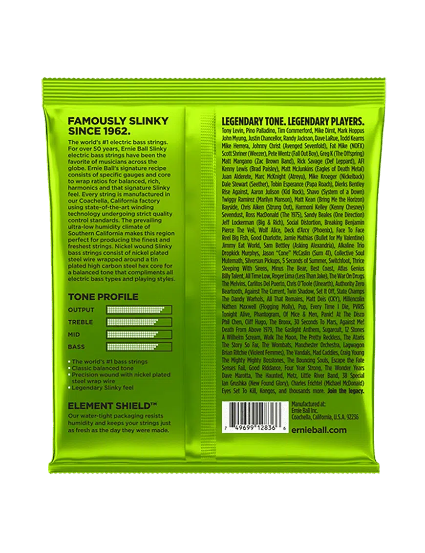 Ernie Ball 2836 Cuerdas Bajo Eléctrico 5 Cuerdas Regular Slinky Nickel 45-130 - Imagen 2