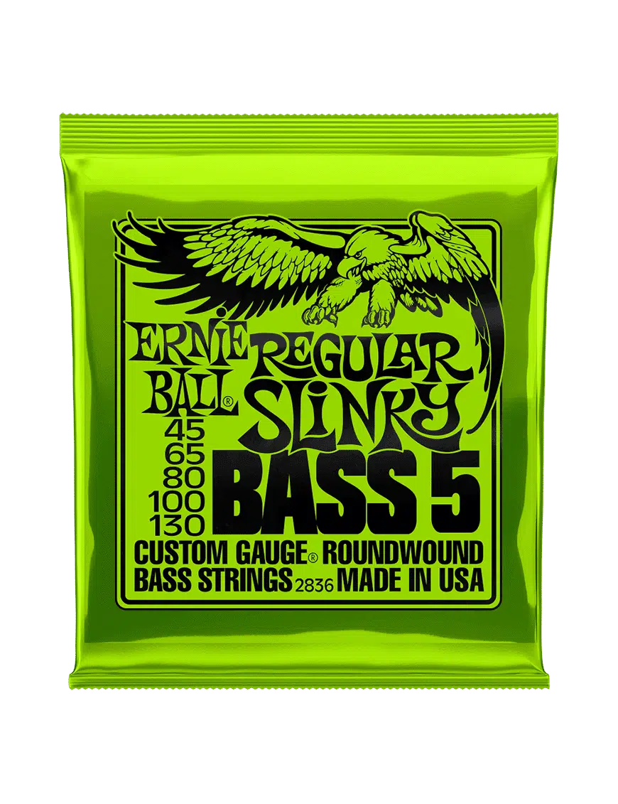 Ernie Ball 2836 Cuerdas Bajo Eléctrico 5 Cuerdas REGULAR SLINKY NICKEL 45-130