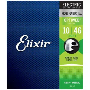 Elixir 19052 Cuerdas Guitarra Eléctrica 6 Cuerdas Recubiertas 10-46 Light Nickel Plated Steel OPTIWEB