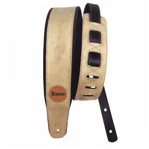 Basso Correa Guitarra CLASSIC Suede Beige Gamuza 7,5 Cm