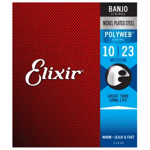 Elixir 11650 Cuerdas Banjo 5 Cuerdas 10-23 Medium Níquel POLYWEB
