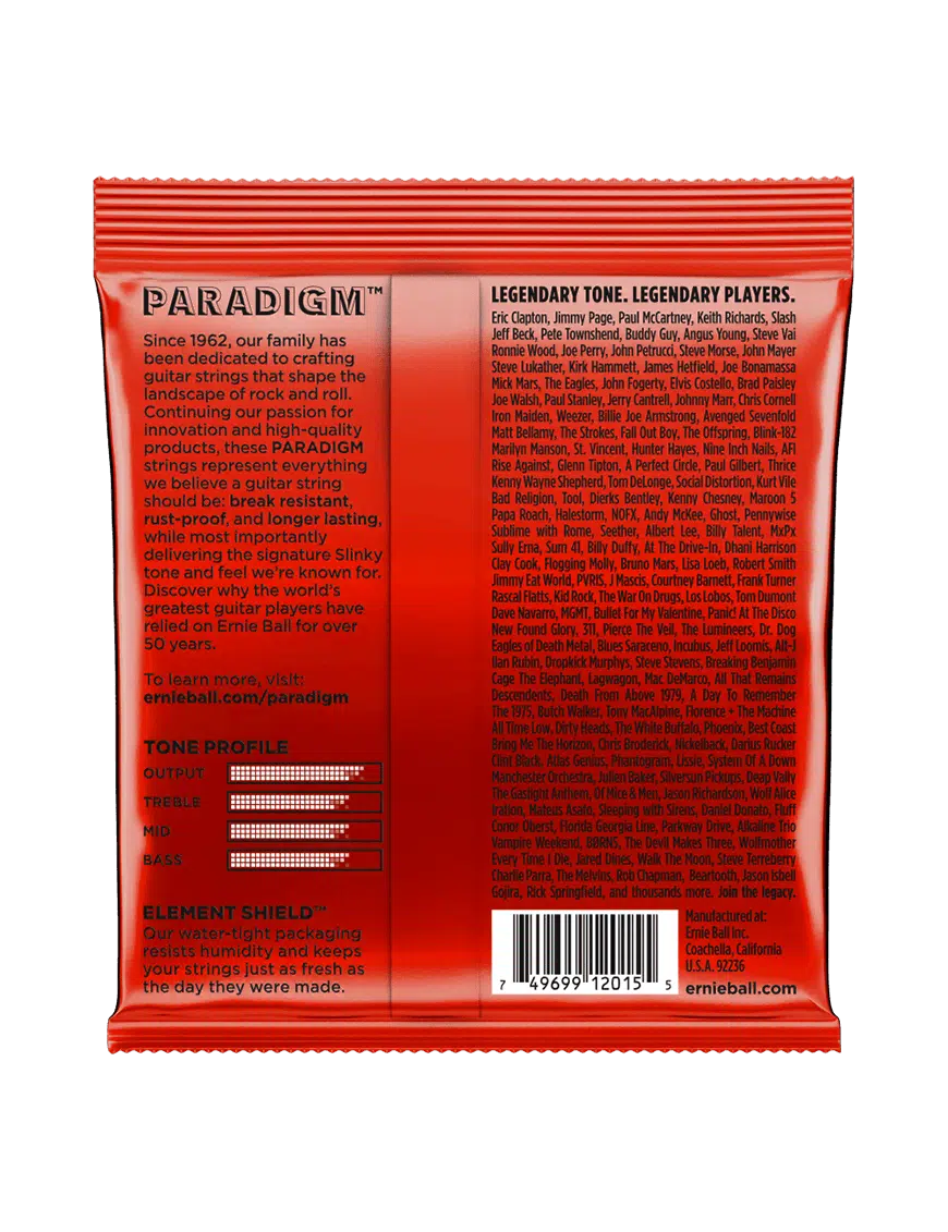 Ernie Ball 2015 Cuerdas Guitarra Eléctrica 6 Cuerdas PARADIGM Skinny Top Heavy Bottom Slinky 10-52 - Imagen 2