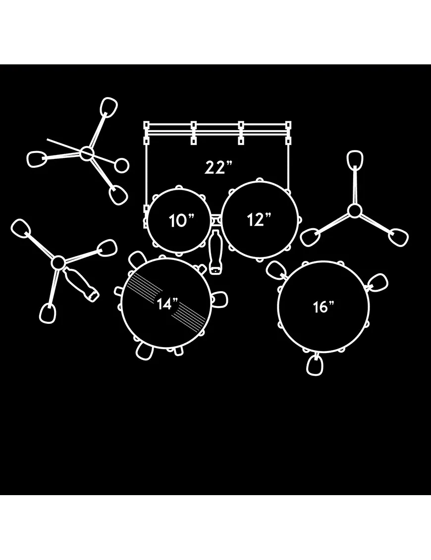 Pearl® DECADE DMP925 Batería Acústica Set: 5 Piezas + Hardware Color: Deep Red Burst - Imagen 2