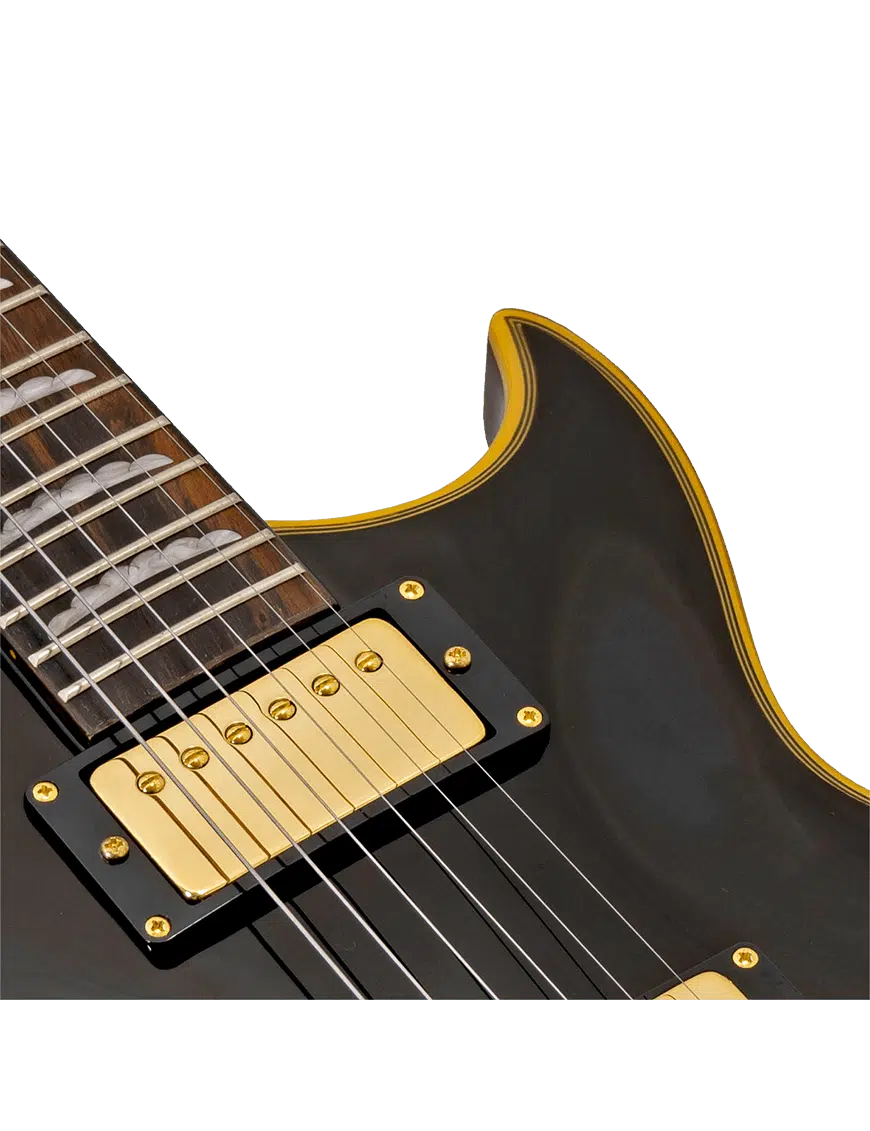 Aria Pro Ii Pe-F80 Guitarra Eléctrica Genuine Pe Pedigree Black Top - Imagen 4