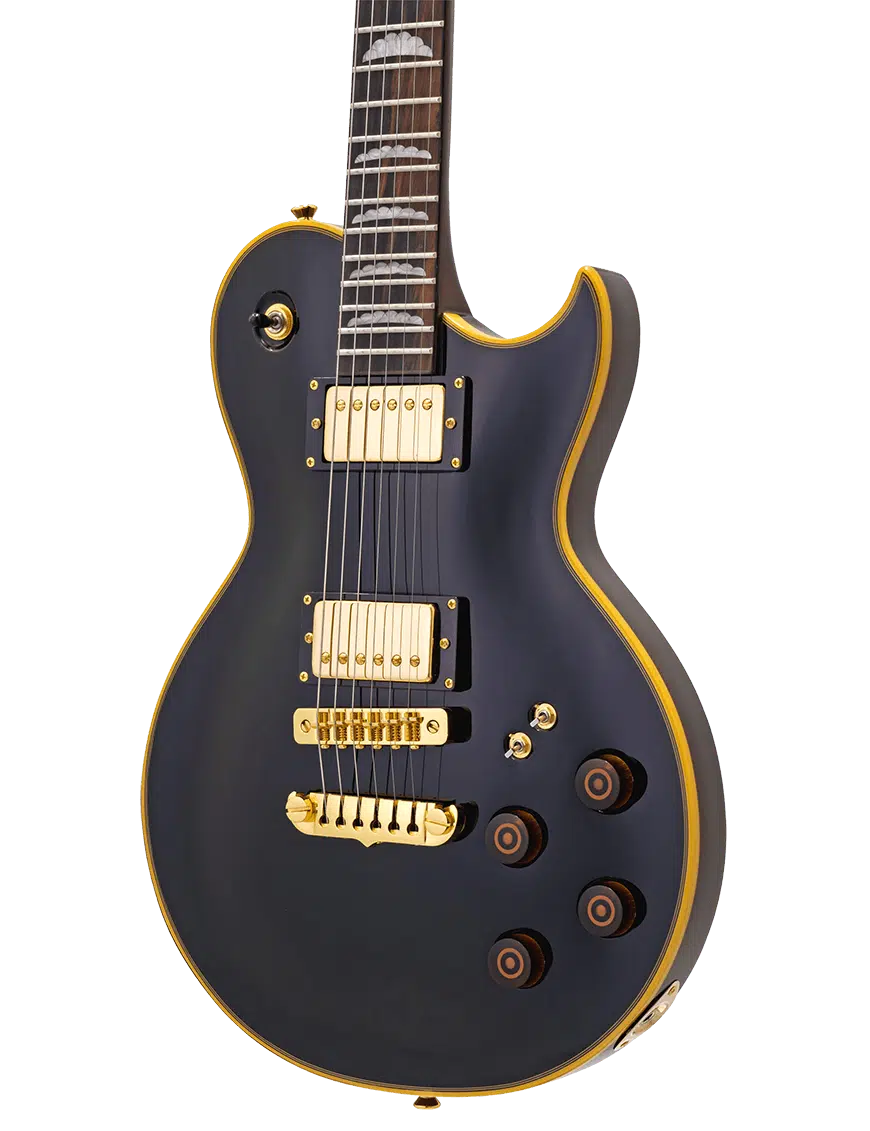 Aria Pro Ii Pe-F80 Guitarra Eléctrica Genuine Pe Pedigree Black Top - Imagen 2