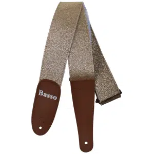 Basso Correa Guitarra Glitter Light Gold 5 cm 90/145cm