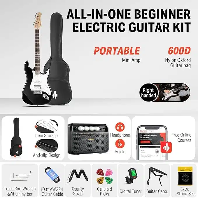 Donner DST-100 Kit de Guitarra Eléctrica con Amplificador - Imagen 2