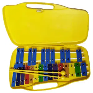 GCR® DB25 Metalófono Cromático 25 Notas Case Amarillo