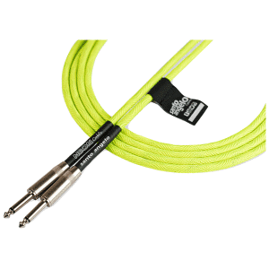 Santo Angelo® NEON Green Cable Instrumentos Plug ¼" Recto a Plug ¼" Recto OFHC | 4.57mt