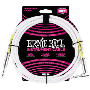 Ernie Ball® 6049 Cables Instrumentos Plug ¼" Recto a Plug ¼" L White | 3.05Mt