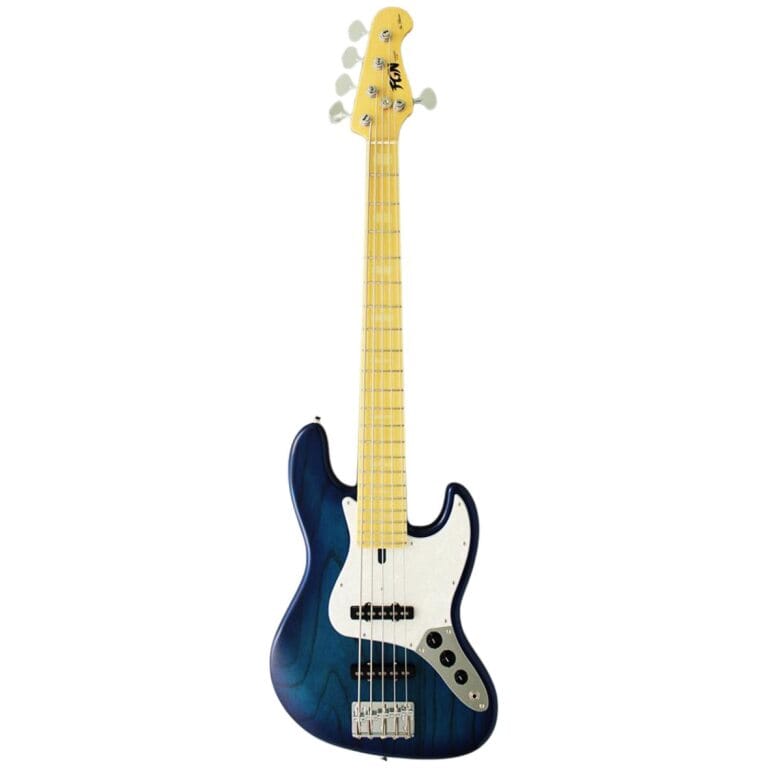 FGN® Neo Classic NJB100MBAHV Bajo Eléctrico 5 Cuerdas Funda | See-Thru Blue Burst