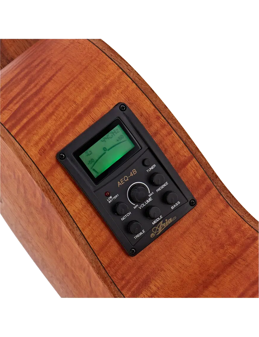 Aria® FET F2 Guitarra Electroacústica Cutaway con Funda| Stained Brown - Imagen 3