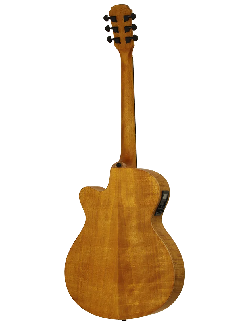 Aria® FET F2 Guitarra Electroacústica Cutaway con Funda| Stained Brown - Imagen 4