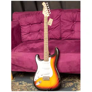 Aria® STG-003L Zurdo Guitarra Eléctrica SSS Tremolo Stratocaster® Style | 3-Tone Sunburst